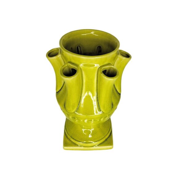 Vintage 60s 70s MCM Ceramic Statement Piece Seven Hole Tulip Flower Vase - Picture 2 of 12